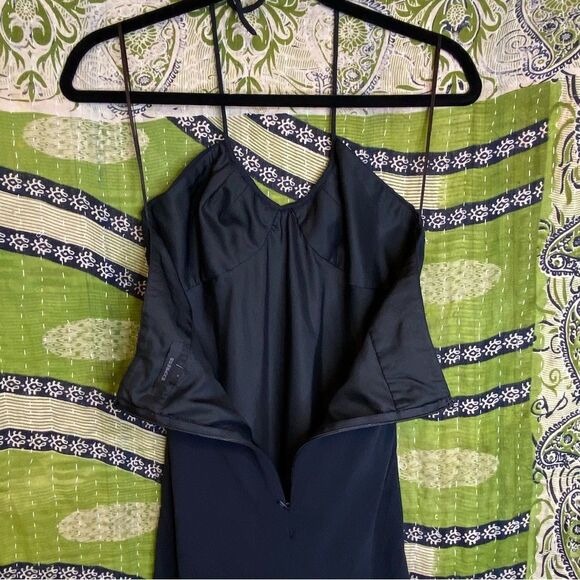 Express Black %100 Silk Halter Top Cocktail Dress Size 6 - Picture 8 of 14